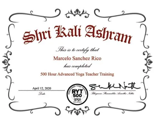 diploma titulacion yoga alliance